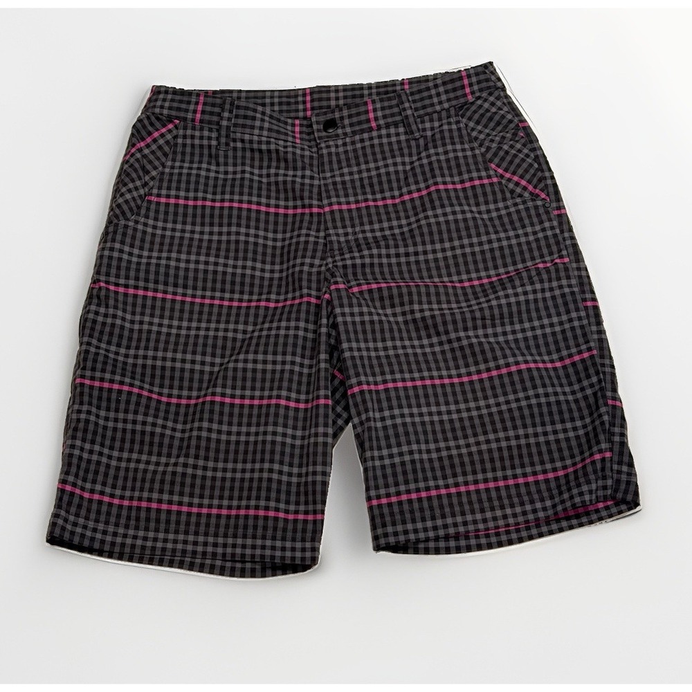 Lululemon Golf Shorts Mens 32 Grey Pink Plaid Gingham Check Performance Kahuna